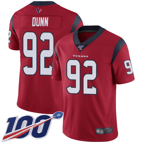 Houston Texans Limited Red Men Brandon Dunn Alternate Jersey NFL Football #92 100th Season Vapor Untouchable->houston texans->NFL Jersey